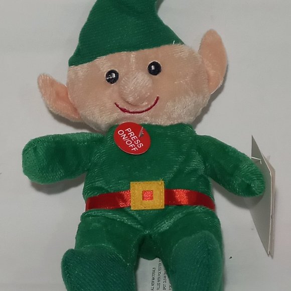 Christmas House Musical Plush Elf Soft Plush Toy Green Elf Sings 10*5 inches - Picture 1 of 10